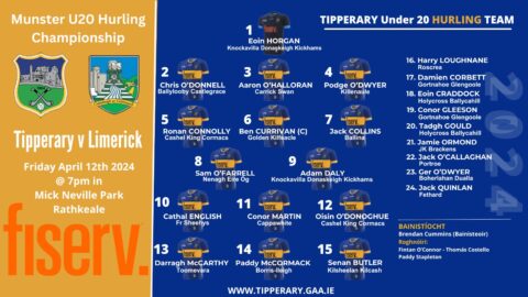 Team News: 2024 Munster U20 Hurling Championship vs Limerick